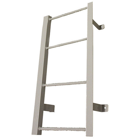 Cotterman 3 ft 8 in Fixed Ladder, Steel, 4 Steps, Side Step Exit, Powder Coated Finish, 300 lb Load Capacity F4S C1