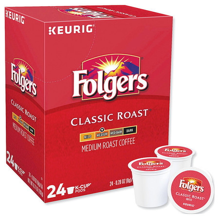 FOLGERS Coffee, Clssc Roast, 0.28oz., 4 boxes of 24 6685CT