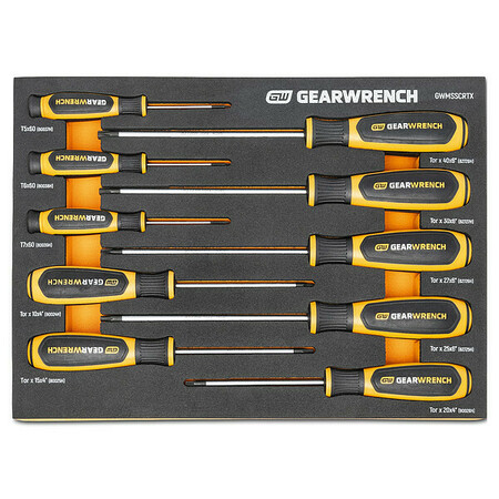 GEARWRENCH 10 Piece Torx® Dual Material Screwdriver Set in Foam Storage Tray GWMSSCRTX