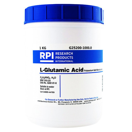 RPI L-Glutamic Acid Potassium Salt, 1kg G25200-1000.0