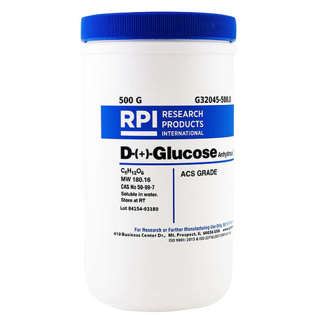 RPI D-(+)-Glucose, Anhydrous, ACS Grade, 500g G32045-500.0