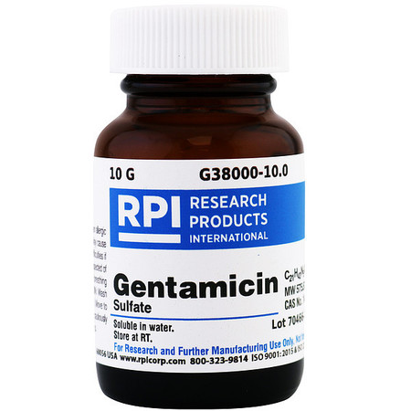 RPI Gentamicin Sulfate, 10g G38000-10.0