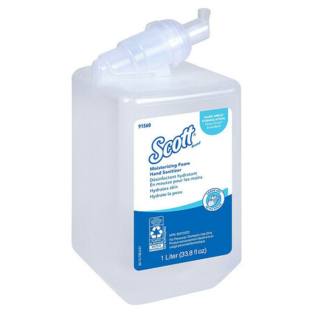 KIMBERLY-CLARK PROFESSIONAL Moisturizing Foam Hand Sanitizer 1.0 L Refills for compatible Scott Essential Manual Dispensers (6) 91560