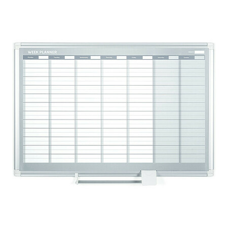 Mastervision 25-63/64"x42-21/64" Magnetic Steel Dry Erase Board, Aluminum Frame GA0396830