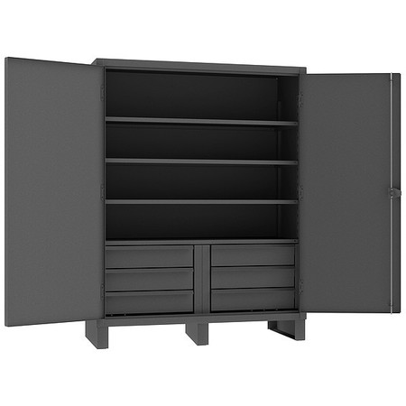 Durham Mfg 12 ga. ga. Steel Storage Cabinet, 60 in W, 78 in H, Stationary HDCD246078-6B95