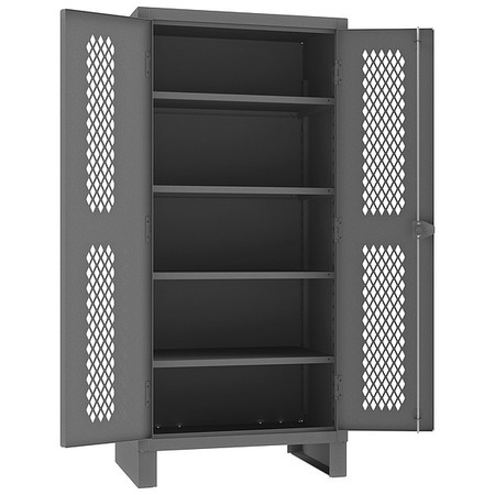 DURHAM MFG 12 ga. ga. Steel Storage Cabinet, 36 in W, 78 in H, Stationary HDCV243678-4S95