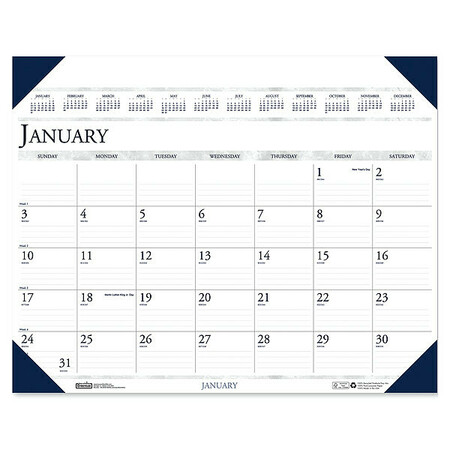 HOUSE OF DOOLITTLE 24 x 19" Executive Monthly Desk Pad Calendar, Blue HOD180HD