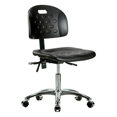 BLUE RIDGE ERGONOMICS Ergonomic Chair, Vinyl, 17-3/4" to 23" Height, No Arms, Black BR-HPDHCH-CR-T0-A0-CC-BLK