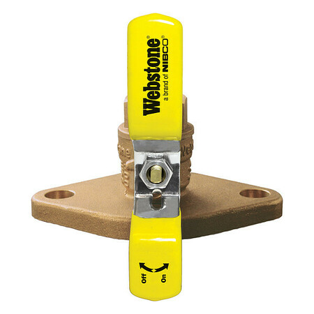 Webstone 1-1/2" Flanged 3-Way Brass Ball Valve 40406HV