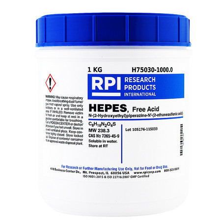 RPI HEPES Free Acid, 1kg H75030-1000.0