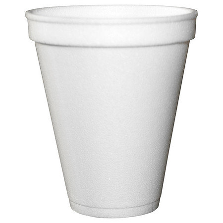 Zoro Select Disposable Cold/Hot Cup 8 oz. White, Foam, Pk1000 H8S