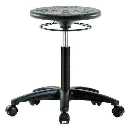 BLUE RIDGE ERGONOMICS Polyurethane Stool, 300 lb Cap., Black IPMBSO-RG-NF-RC-BLK