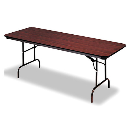 ICEBERG Rectangle Folding Table, 60" W, 30" L, 29" H, Mahogany Top, Melamine 55214