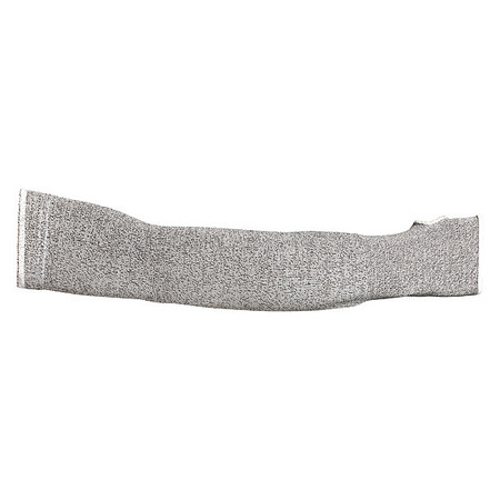 SUPERIOR GLOVE Cut-Resistant Sleeve, Cut Level A5, Seamless Knit, 18 in Length, Thumbhole, Gray/White, XL KTAFGT18SFT