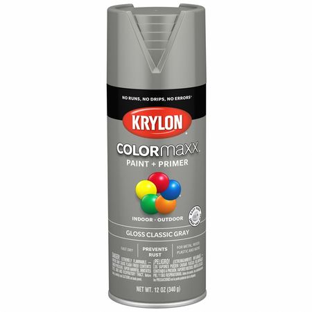 COLORMAXX Spray Paint Primer, Gloss, Gray, 12 oz K05513007