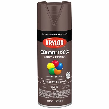 COLORMAXX Spray Paint, Gloss, Leather Brown, 12 oz K05527007