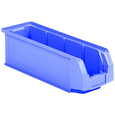 SSI SCHAEFER Hang & Stack Storage Bin, Plastic, 6 3/16 in W, 5 5/8 in H, Blue, 19 11/16 in L LF200606.0BL1