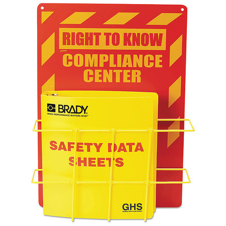 LABELMASTER SDS Compliance Center, 14x20, Yellow/Red H121370