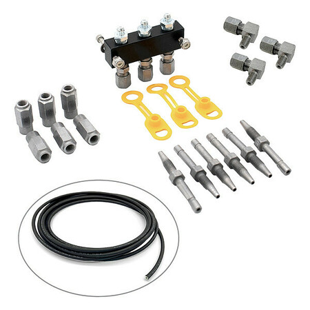 LOCKNLUBE Three Point Manifold Kit, Aluminum/Steel LNL81203-1/4