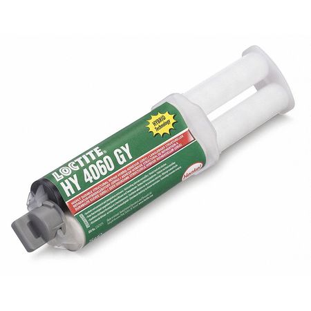 Loctite Structural Adhesive, HY 4060 Series, Gray, Syringe, 1:1 Mix Ratio, 5 min Functional Cure 2267079