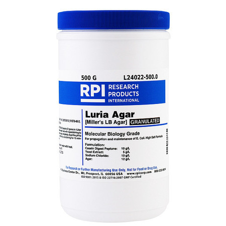 RPI Luria Agar, Granulated (Millers LB), 500g L24022-500.0