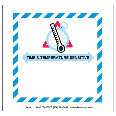 Labelmaster Time and Temperature Lbl, 121mmx126mm, 500 L450