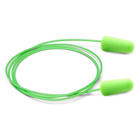 MOLDEX Pura-Fit Disposable Corded Ear Plugs, Bullet Shape, NRR 33 dB, M, Green, 100 Pairs 6900