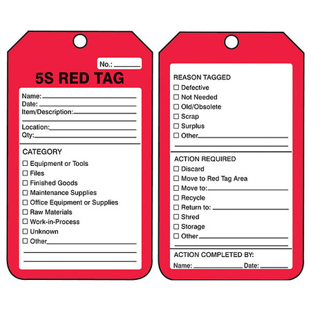 ACCUFORM Safety Tag, Cardstock, Black/Red, PK25 MMT105CTP