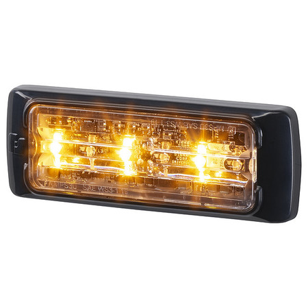 FEDERAL SIGNAL Emergency Light, 3-LED, Amber, Clear Lens MPS31U-A