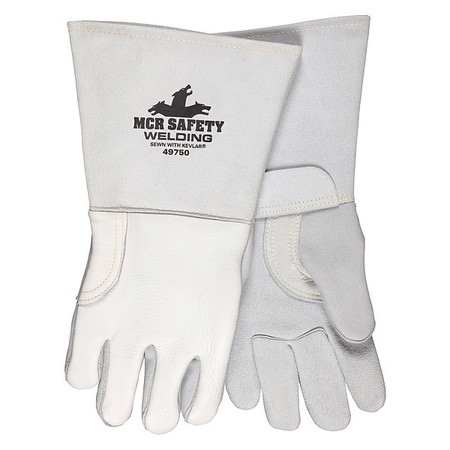 MCR SAFETY Welding Leather Glove, Gray, M, PK12 49750M