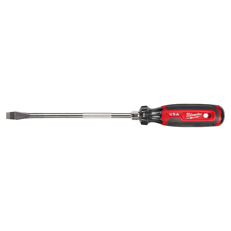 MILWAUKEE TOOL 3/8 in. x 8 in. Slotted Cushion Grip Screwdriver (Made in USA) MT209