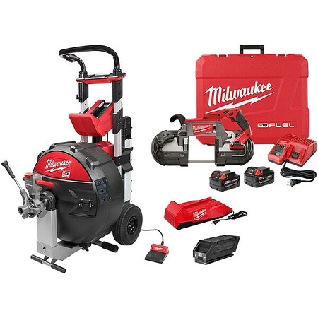 MILWAUKEE TOOL Sewer Machine and Band Saw Kit MXF501-1CP, 2729-22