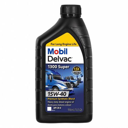 MOBIL Engine Oil, 1 qt, Synthetic Blend 122494