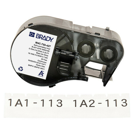 BRADY Precut Label Roll Cartridge, Translucent M4C-750-427