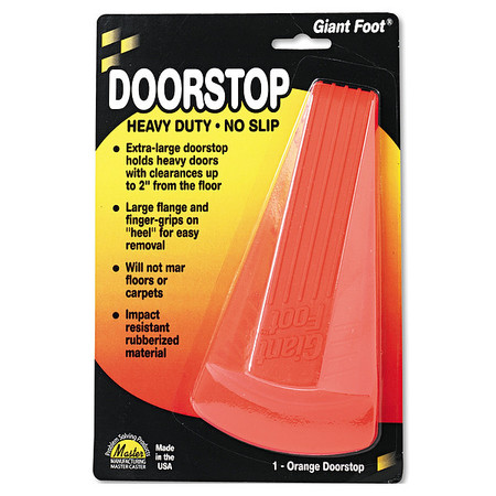 MASTER CASTER Giant Doorstop, Nonslip Rubber, Orange 00965