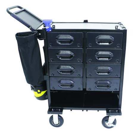 Mobile Shop Capacity Tool Utility Cart, 8 Drawer, Black, Steel, 21 in W x 40 in D x 40 in H MS-CAPACITY-EMTY