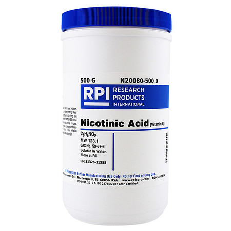 RPI Nicotinic acid (Vitamin B), 500g N20080-500.0