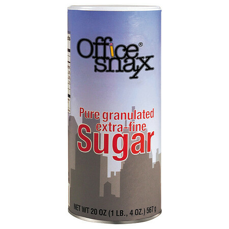 OFFICE SNAX Reclosable Sugar Canister, 20oz., PK24 00019CT
