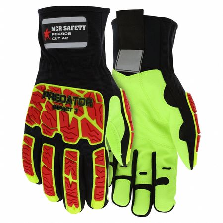 MCR SAFETY Mechanics Gloves, 2XL, Spandex, Black, PR PD4906XXL