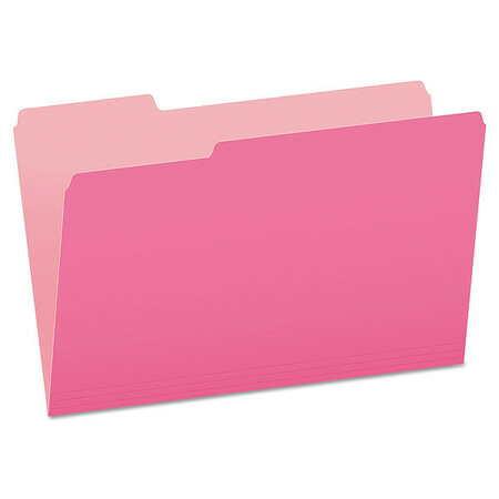 PENDAFLEX File Folders 8-1/2" x 14", 1/3-Cut Tab, Pink, Pk100 PFX15313PIN