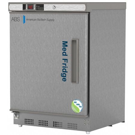 AMERICAN BIOTECH SUPPLY Refrigerator, White, 4.6 cu ft, 120 V PH-ABT-NSF-UCBI-0404SS-LH
