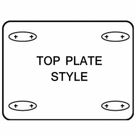 Zoro Select Rigid NSF-Listed Plate Caster, TPR, 3 in., 200 lb. P12RX-PRP030D-12