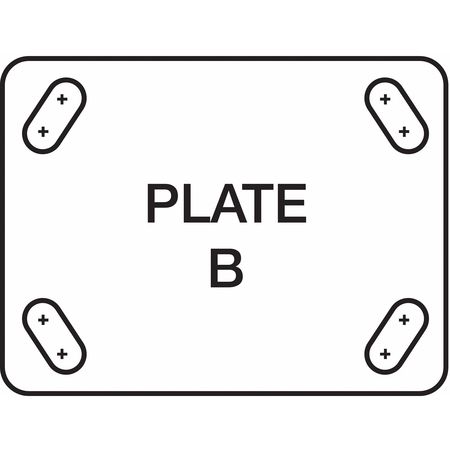 Zoro Select Rigid Plate Caster, Plate Type B, Gray 33J081