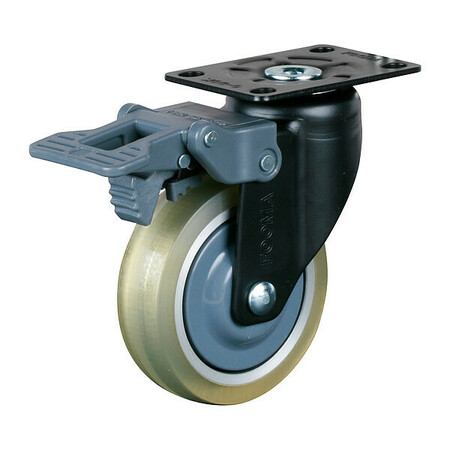 FOOT MASTER Plate Caster, 75mm, 198lb, Firm PL-75-BSF-LUD