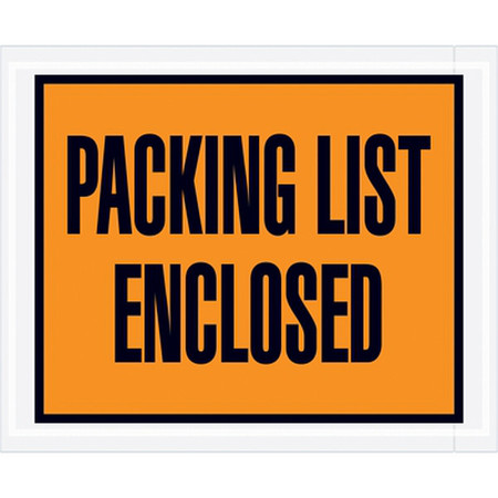 ZORO SELECT Packing List Envelope, Orange, PK1000 PL10