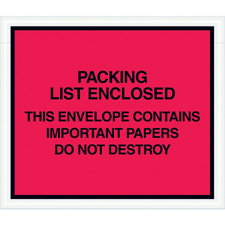 ZORO SELECT Packing List Envelopes, 6 x 7 PL414