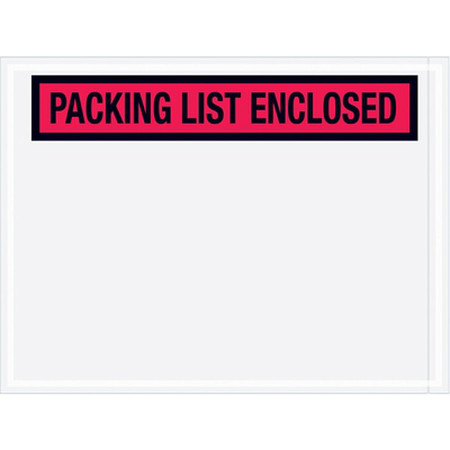 Zoro Select Packing List Envelope, Red, PK1000 PL451
