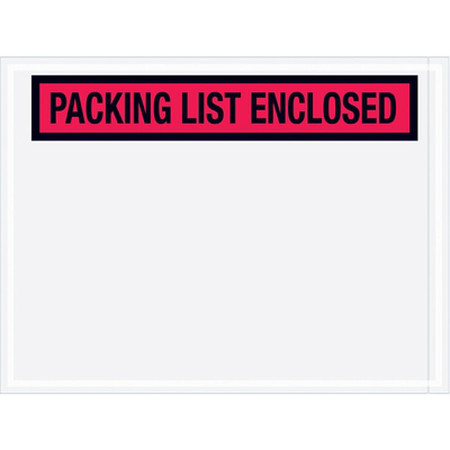 ZORO SELECT Packing List Envelope, Red, PK1000 PL451