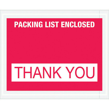 ZORO SELECT Packing List Envelopes, 5.5 x 4 1/2 PL480