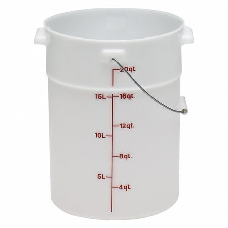 CAMBRO 5-1/2 gal. Pail, White, Polyethylene CAPWB22148